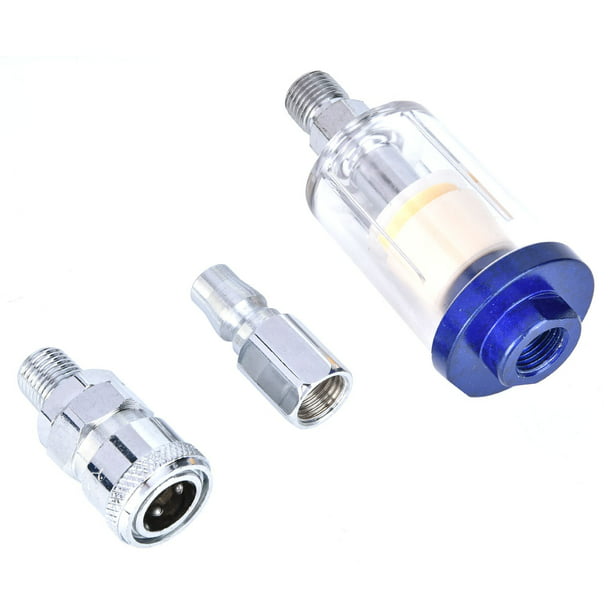 Oil Water Separator Filter,2Pcs Connectors,Import Diameter 10mm 0.4in,Export Diameter 25mm 0.98in Aluminum Alloy,for Air Compressor 